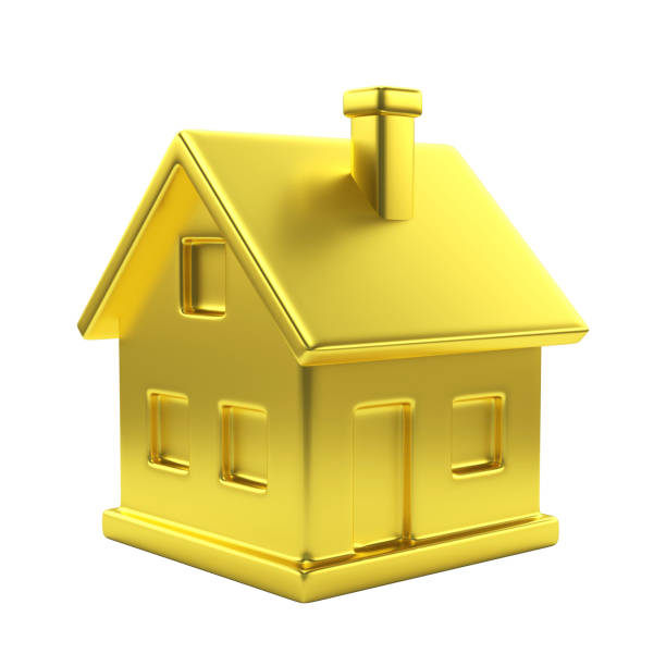 istock Golden house 3d icon on white background 3d rendering 1461279136