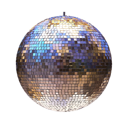 Disco ball isolated on white background 3d rendering