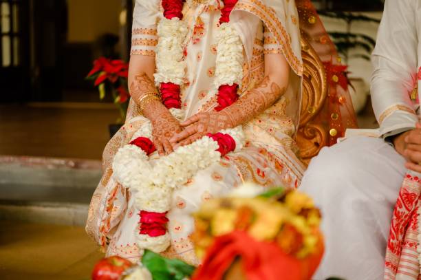 istock Bride and Groom at the Indian Wedding with Garlands 1461282806