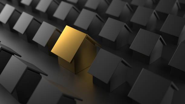 istock Golden unique house standing out 1461284223