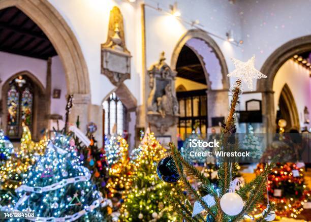 St Edburgs Church View Bicester Christmas Tree Festival Stock Photo - Download Image Now