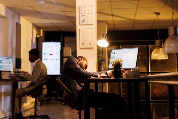istock Exhausted tired employee suffering from sleepiness 1461285876