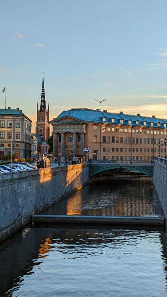 istock Vertical of Kanslihuset view from  river on a sunny day, clear sky background 1461287080