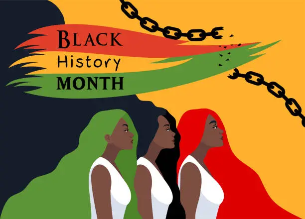 Vector illustration of National Black History Month. Holiday concept.
