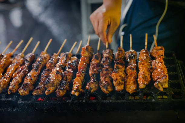 istock Closeup shot of a barbeque on fire 1461289707