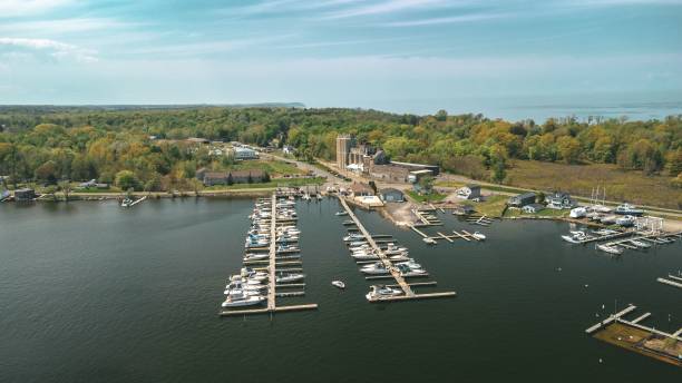 istock Aerial view of Northwind Harbor Sodus Point, NY 1461289853