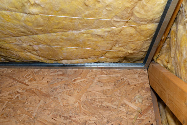 istock Aluminum frame with hangers placed on beams in the attic for mounting plasterboards. 1461290595