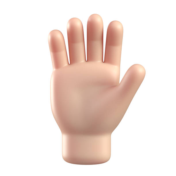 istock Cartoon 3d hand with open palm gesture, hand waving or showing high five. 3d rendering 1461291709