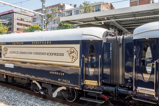istanbul, Turkey – September 02, 2022: The Venice Simplon Orient Express train on the railway