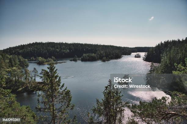 Lake In Southsweden Stock Photo - Download Image Now - Color Image, High Angle View, Horizon Over Water