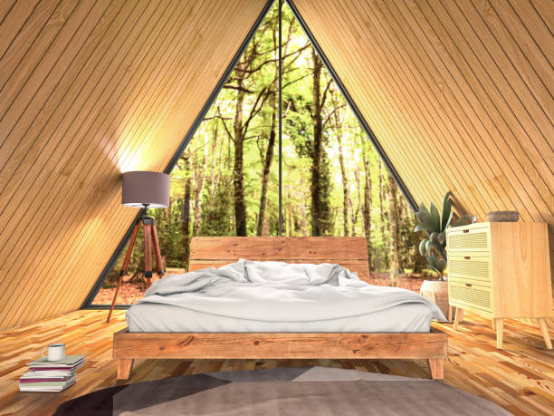 istock Wooden Triangle Tiny House Bedroom 1461295813