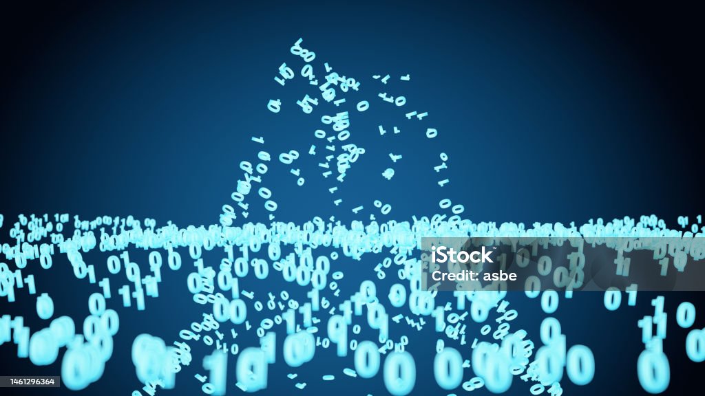 Abstract Digits Binary Code Floating Stock Photo - Download Image Now ...