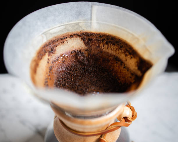 istock Closeup of filtered coffee on a table 1461298514