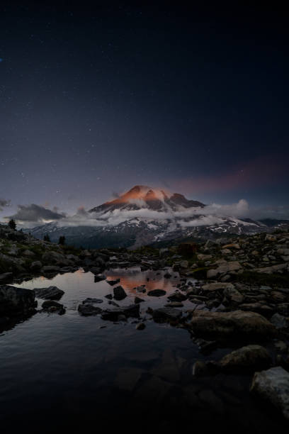 istock Vertical view of the Mount Rainier National Park during an evening 1461299373