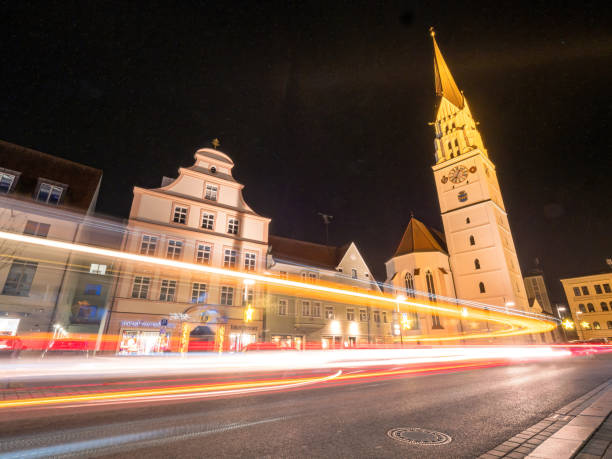 istock Bavarian Night Life with moving vehicles during a cold winter day 1461299876