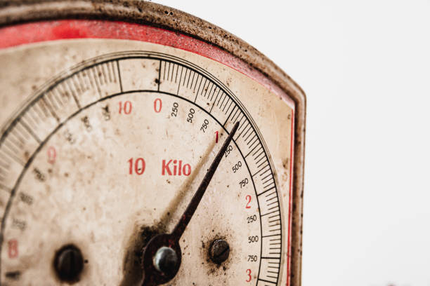 istock Closeup of a vintage weighing scale 1461301345