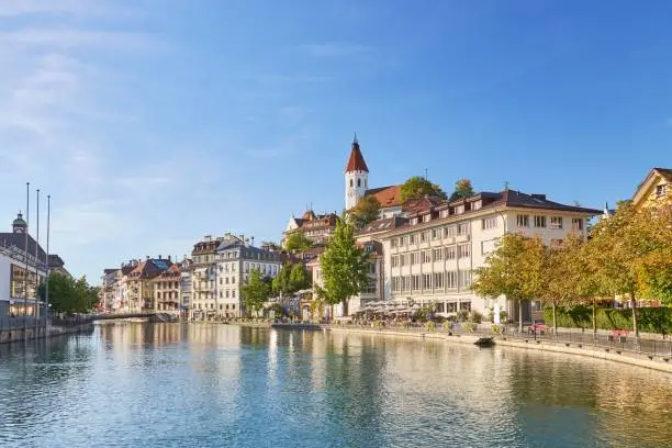 A beautiful view of Thun town in Switzerland