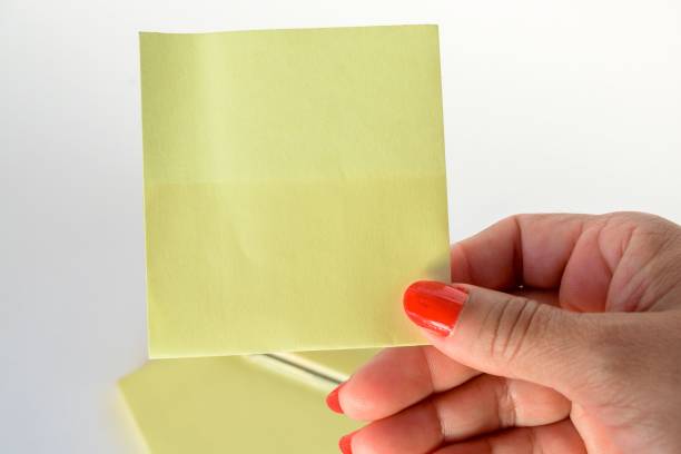 Pack of square yellow stickers, isolated on white background