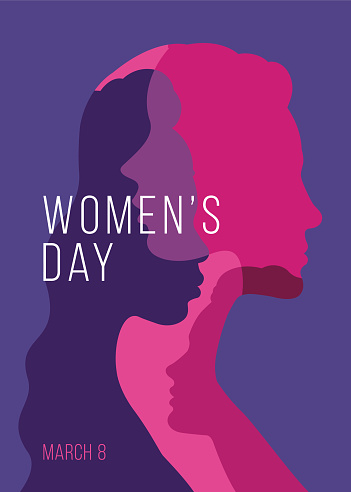 International Women's Day template for advertising, banners, leaflets and flyers. Stock illustration