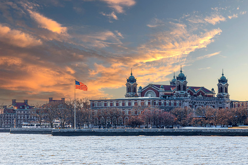 New York: The Ellis Island National Museum of Immigration, housed inside the restored Main Building, built in 1900, of the former immigration complex.