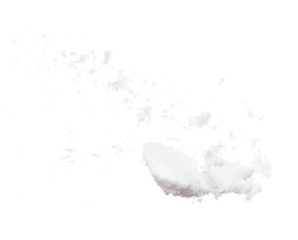 istock Refined Salt fly explosion, powder white salts explode abstract cloud fly. Small ground salt splash in air, food object element design. White background isolated high speed freeze motion 1461316460