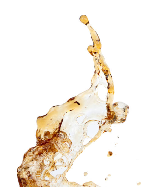 istock Coffee drink water mix ice cube fall pouring down in Shape form line of espresso black coffee splashes into drop soda cola attack fluttering in air, stop motion freeze shot. Splash coffee cola drink 1461316741