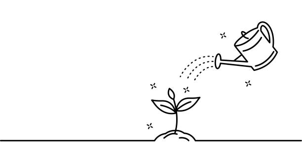 istock Watering can with plant. Concept of plant growth or business development. 1461317035