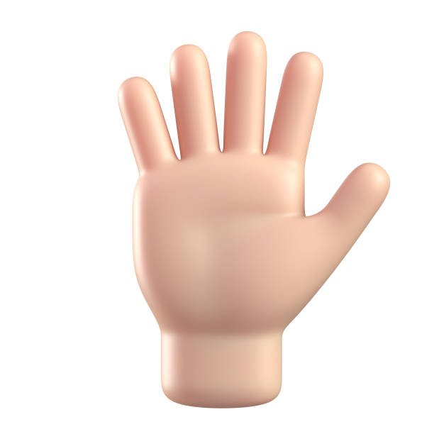 istock Cartoon 3d hand with open palm gesture, hand waving or showing high five. 3d rendering 1461318671