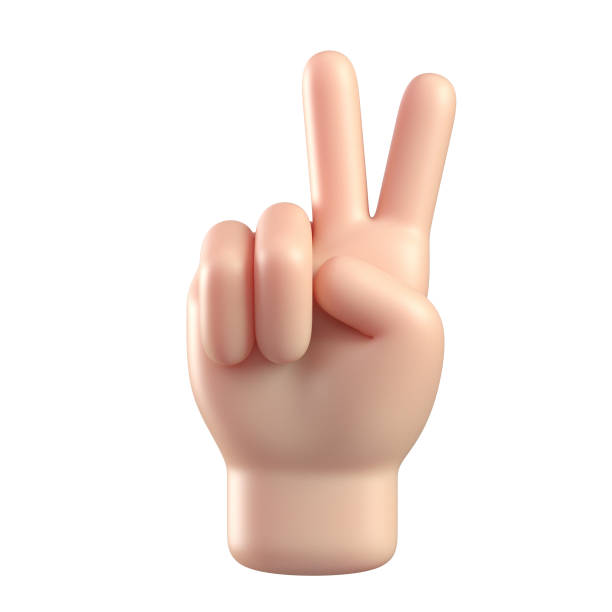 istock Cartoon 3d hand making peace gesture or victory sign 3d rendering 1461318688