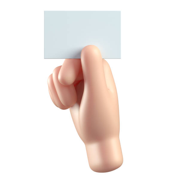 istock Cartoon 3d hand giving blank business card, 3d rendering 1461318781