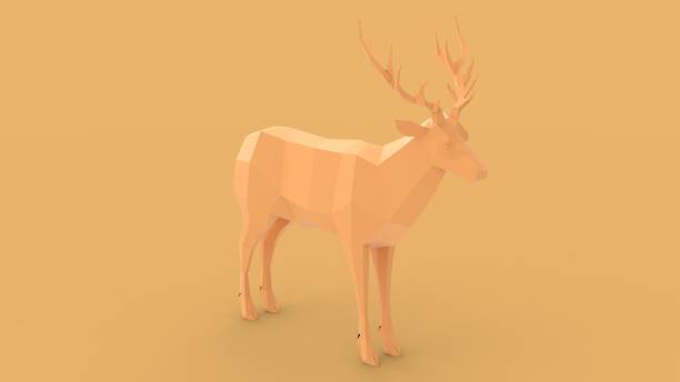 istock Pepakura polygonal deer with horn 3d rendering image 1461321574
