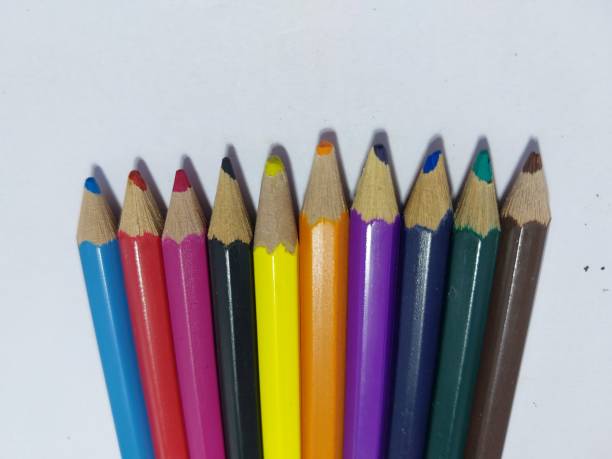 istock High angle view of  colour pencil. Artwork 1461322815
