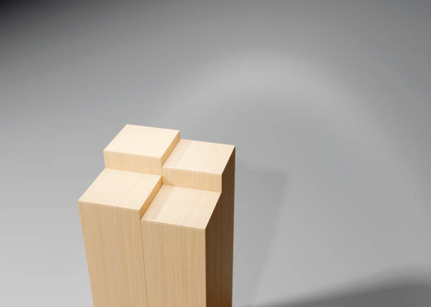 istock Wooden 4 block setup. Product advertisement template. Clean Scandinavian look. Different stage height levels. 1461322935