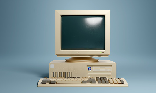 Retro 90s Beige Home PC Computer photo