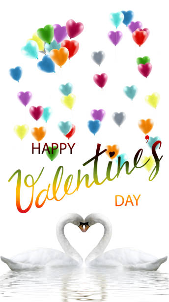 istock Valentine's Day. Romantic banner. Two swans form a heart shape with their necks 1461323454