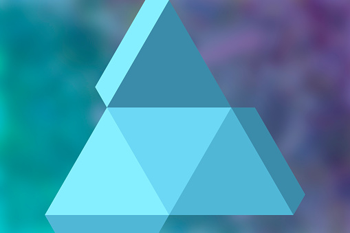 abstract triangle 3d neon blue colors surfaces