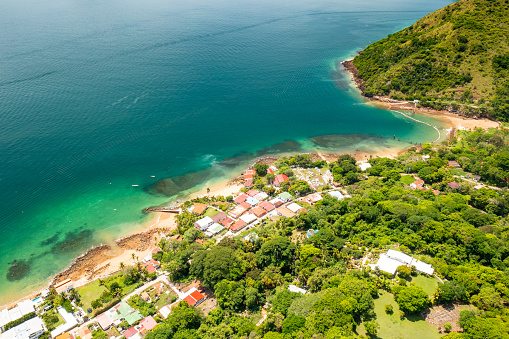 Taboga Island Aerial View. Tropical island located in the Pacific near Panama City, Panama.