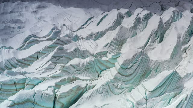 The glacier melted, revealing deep blue ice