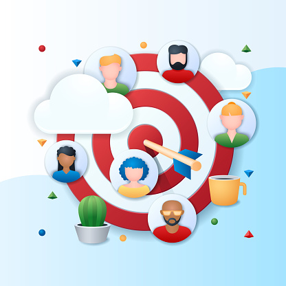 Selected Customer Vector Target Customers Vector Illustration In 3d Style Stock Illustration ...