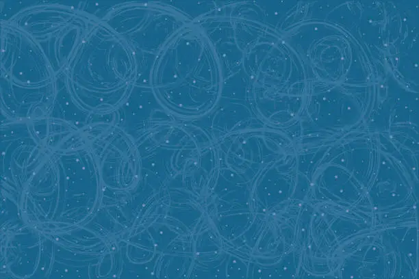 Vector illustration of Dark blue background with frosted patterns on window glass and snow.