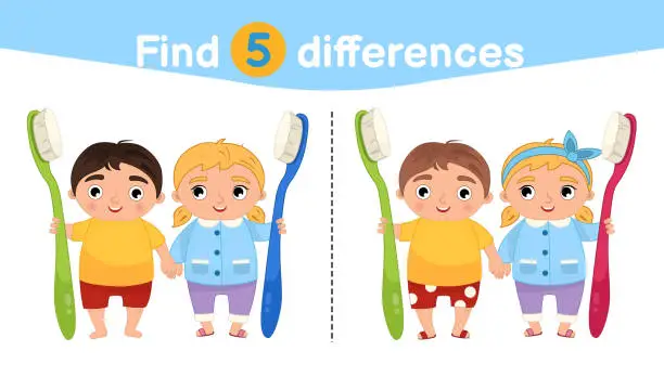 Vector illustration of Find differences.