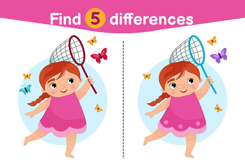 Find Differences Stock Illustration - Download Image Now - Spot The ...