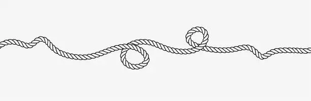 Vector illustration of rope on white background