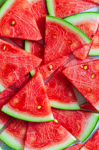 Watermelon slices macro,Juicy, Fresh Sliced Watermelon Wedges,Watermelon,Fruit,Slice of Food,Backgrounds,Seed,Macrophotography,