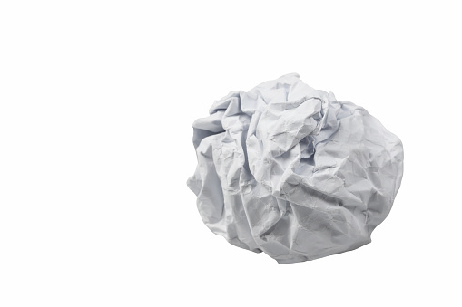 close-up of brown crumpled paper ball