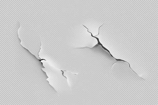 Vector illustration of Grunge texture of peeling paint, cracks in paper