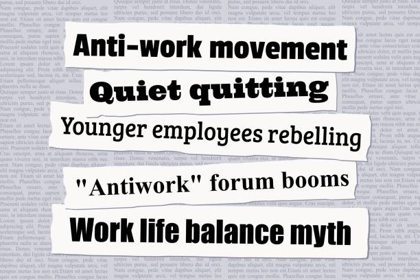 ilustrações de stock, clip art, desenhos animados e ícones de anti-work employee riot - newspaper headline