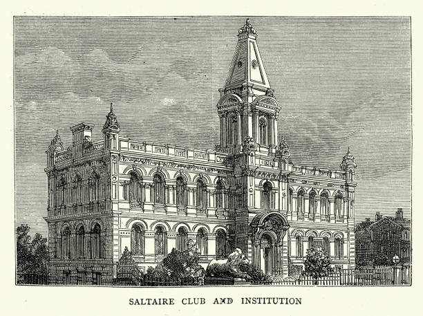 istock Saltaire club and institution, a Victorian model village West Yorkshire, England, History public architecture 1870s, 19th Century 1461343764