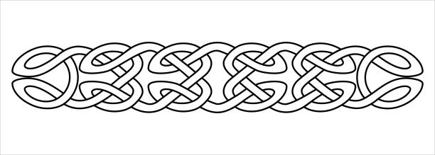 interlaced-rahmenelement. - celtic knot illustrations stock-grafiken, -clipart, -cartoons und -symbole