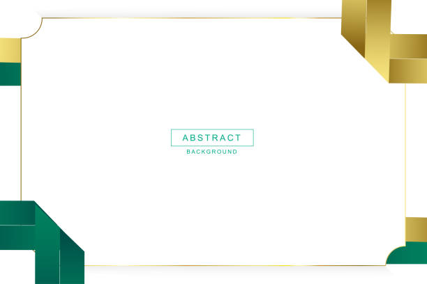 istock Vector modern and elegant background with green and gold ribbon 1461344354